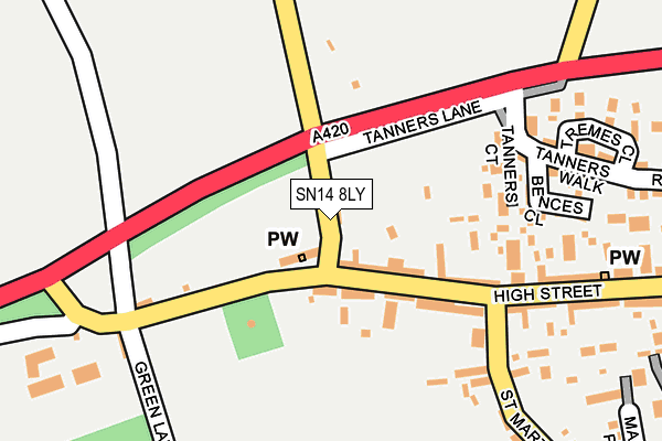 SN14 8LY map - OS OpenMap – Local (Ordnance Survey)