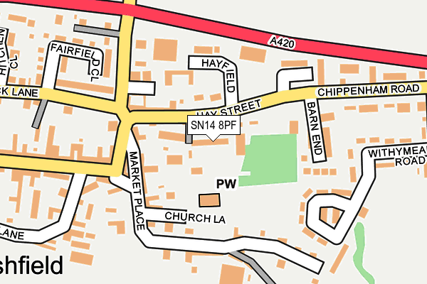 SN14 8PF map - OS OpenMap – Local (Ordnance Survey)
