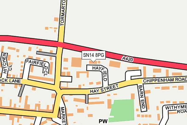 SN14 8PG map - OS OpenMap – Local (Ordnance Survey)