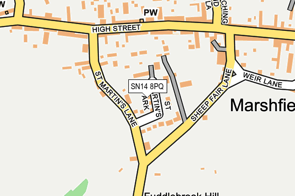 SN14 8PQ map - OS OpenMap – Local (Ordnance Survey)
