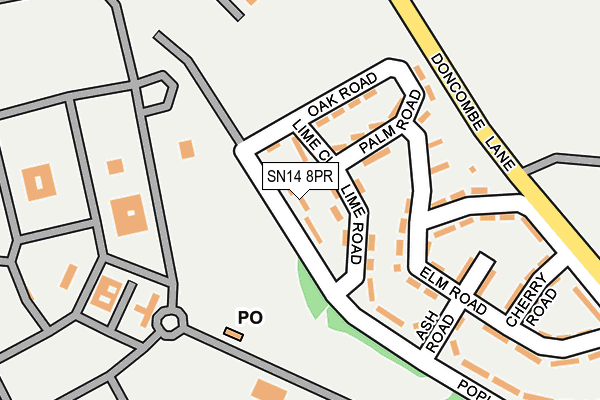 SN14 8PR map - OS OpenMap – Local (Ordnance Survey)