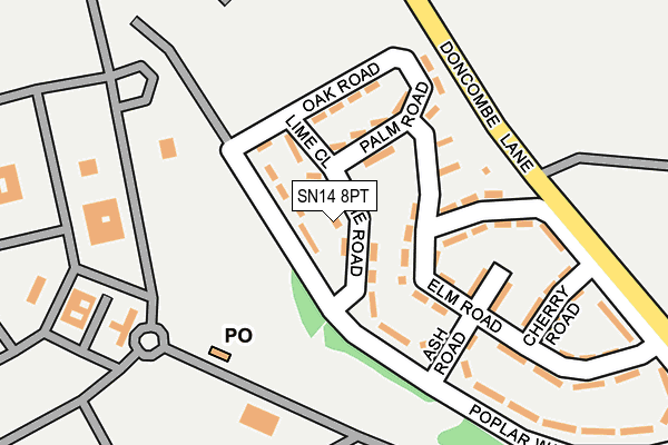 SN14 8PT map - OS OpenMap – Local (Ordnance Survey)