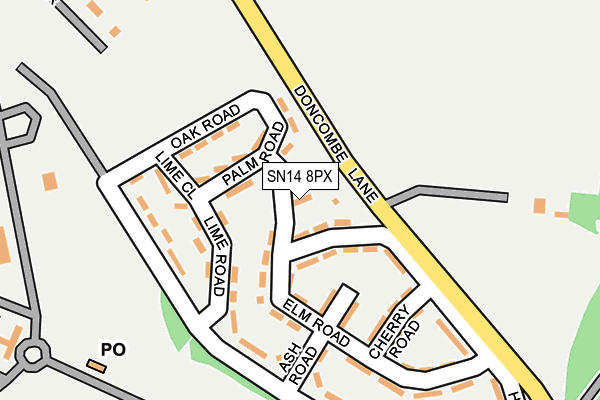 SN14 8PX map - OS OpenMap – Local (Ordnance Survey)