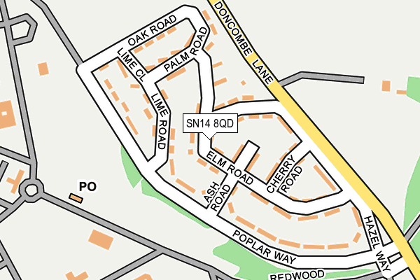 SN14 8QD map - OS OpenMap – Local (Ordnance Survey)