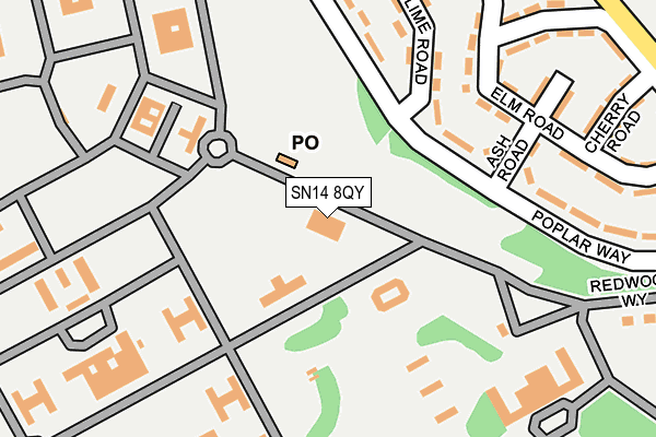 SN14 8QY map - OS OpenMap – Local (Ordnance Survey)