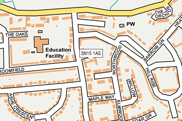 SN15 1AS map - OS OpenMap – Local (Ordnance Survey)