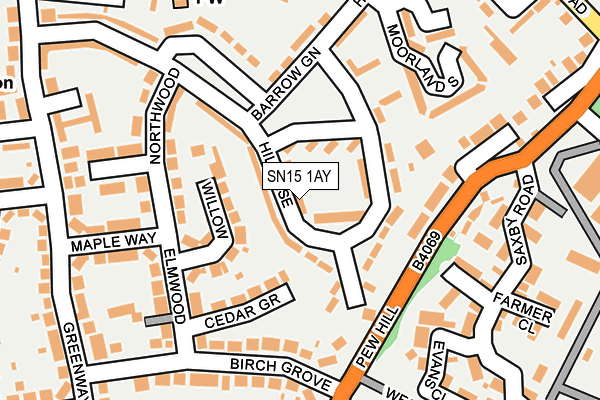 SN15 1AY map - OS OpenMap – Local (Ordnance Survey)