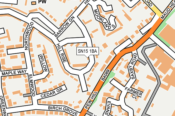 SN15 1BA map - OS OpenMap – Local (Ordnance Survey)