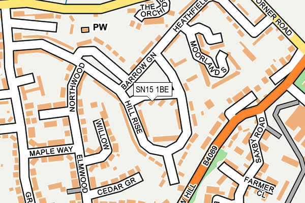 SN15 1BE map - OS OpenMap – Local (Ordnance Survey)