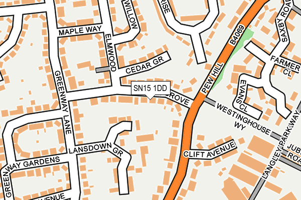 SN15 1DD map - OS OpenMap – Local (Ordnance Survey)