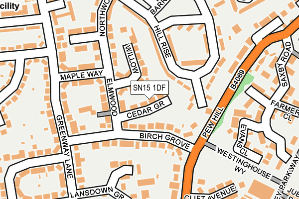 SN15 1DF map - OS OpenMap – Local (Ordnance Survey)