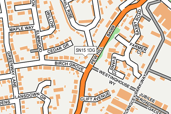 SN15 1DG map - OS OpenMap – Local (Ordnance Survey)
