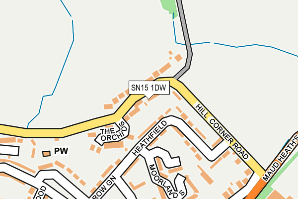 SN15 1DW map - OS OpenMap – Local (Ordnance Survey)