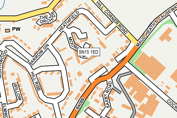 SN15 1ED map - OS OpenMap – Local (Ordnance Survey)
