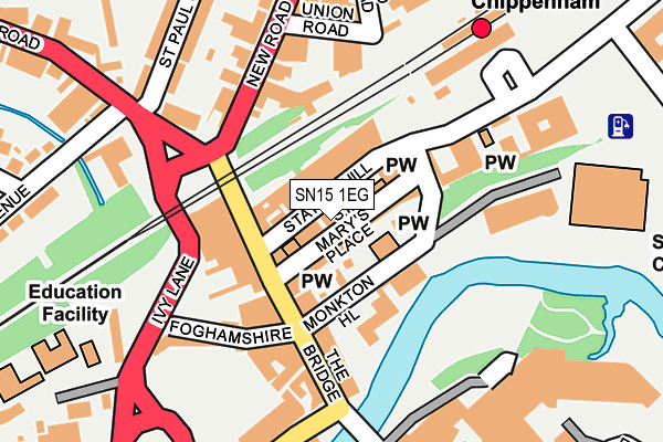 SN15 1EG map - OS OpenMap – Local (Ordnance Survey)
