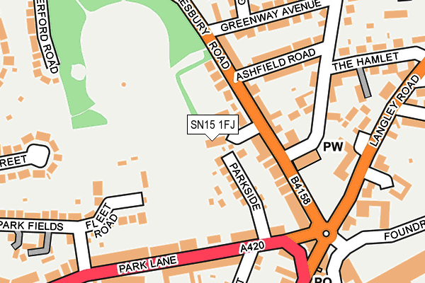 SN15 1FJ map - OS OpenMap – Local (Ordnance Survey)