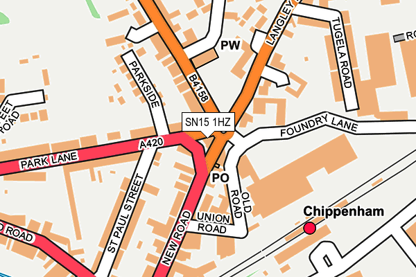 SN15 1HZ map - OS OpenMap – Local (Ordnance Survey)