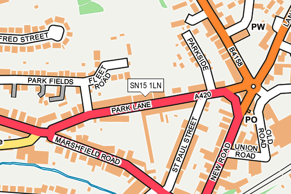 SN15 1LN map - OS OpenMap – Local (Ordnance Survey)