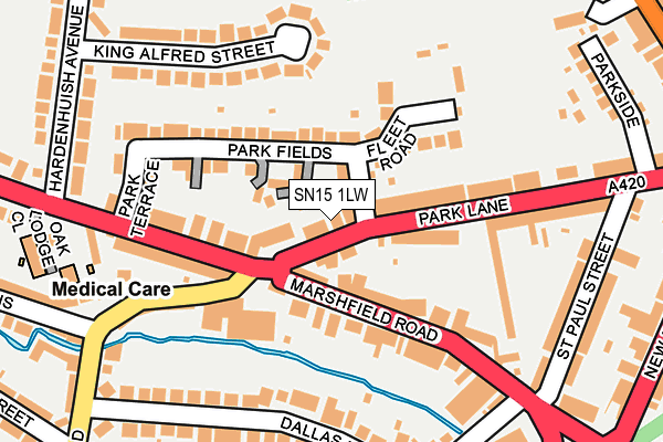 SN15 1LW map - OS OpenMap – Local (Ordnance Survey)