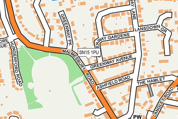 SN15 1PU map - OS OpenMap – Local (Ordnance Survey)