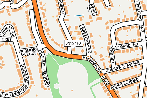 SN15 1PX map - OS OpenMap – Local (Ordnance Survey)
