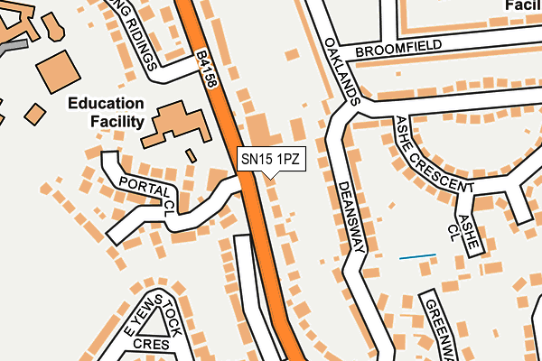 SN15 1PZ map - OS OpenMap – Local (Ordnance Survey)