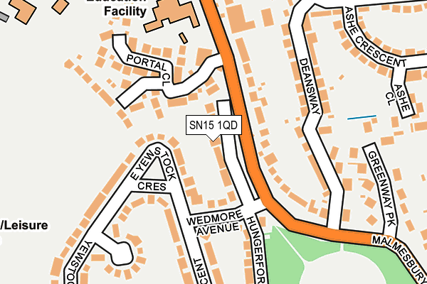 SN15 1QD map - OS OpenMap – Local (Ordnance Survey)