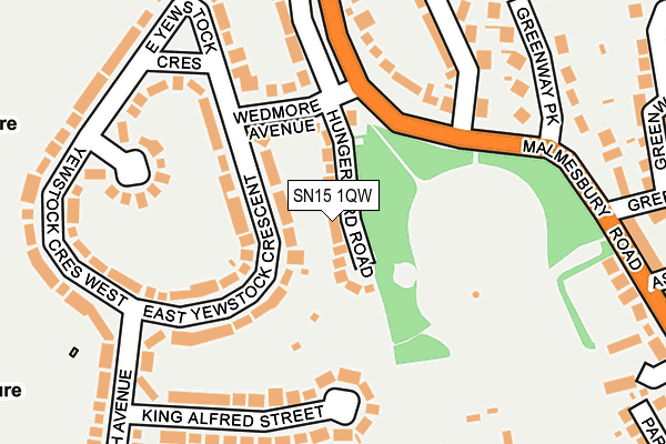 SN15 1QW map - OS OpenMap – Local (Ordnance Survey)