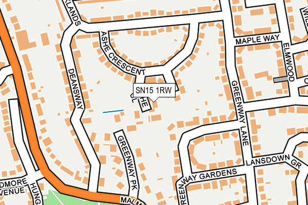 SN15 1RW map - OS OpenMap – Local (Ordnance Survey)