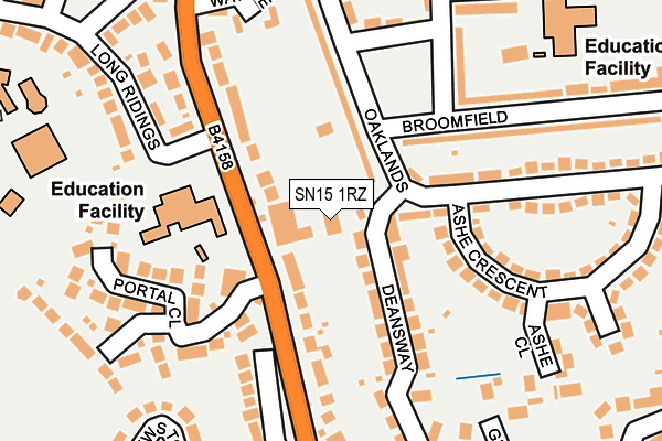 SN15 1RZ map - OS OpenMap – Local (Ordnance Survey)