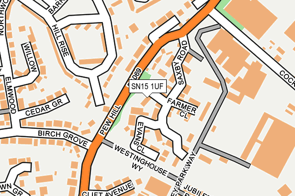 SN15 1UF map - OS OpenMap – Local (Ordnance Survey)