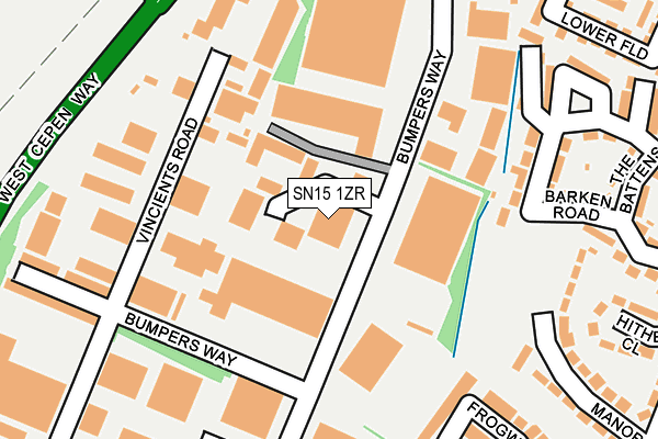 SN15 1ZR map - OS OpenMap – Local (Ordnance Survey)