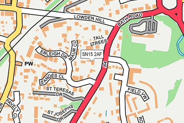 SN15 2AF map - OS OpenMap – Local (Ordnance Survey)