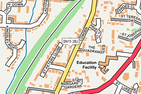 SN15 2BJ map - OS OpenMap – Local (Ordnance Survey)