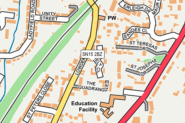 SN15 2BZ map - OS OpenMap – Local (Ordnance Survey)