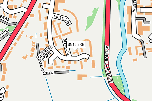 SN15 2RE map - OS OpenMap – Local (Ordnance Survey)