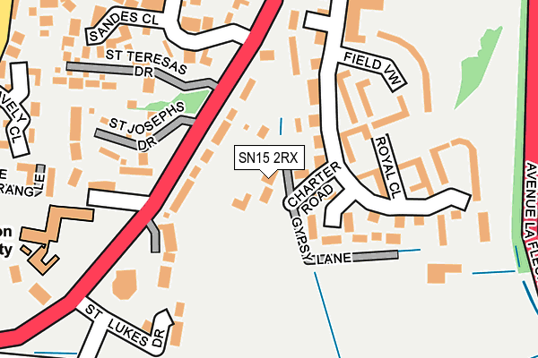 SN15 2RX map - OS OpenMap – Local (Ordnance Survey)