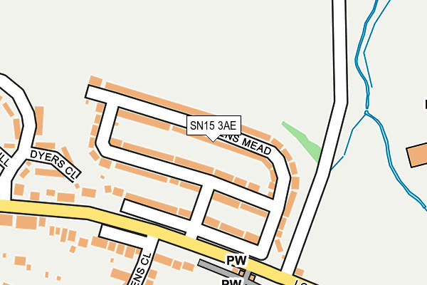 SN15 3AE map - OS OpenMap – Local (Ordnance Survey)