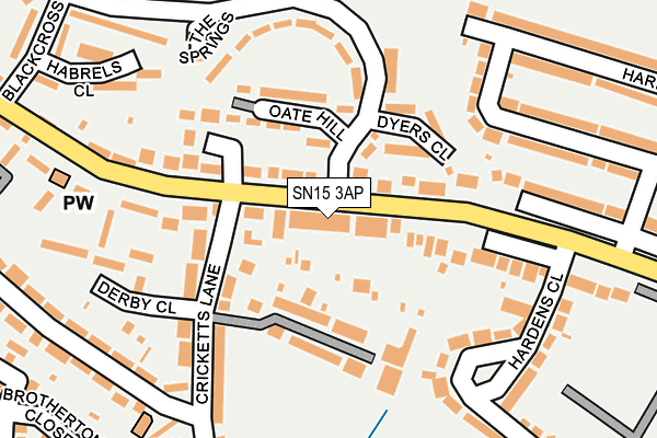 SN15 3AP map - OS OpenMap – Local (Ordnance Survey)