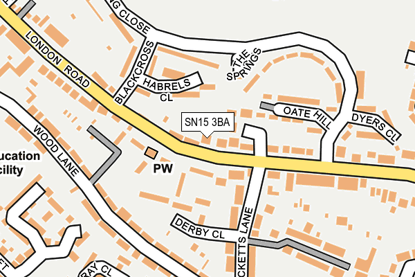 SN15 3BA map - OS OpenMap – Local (Ordnance Survey)