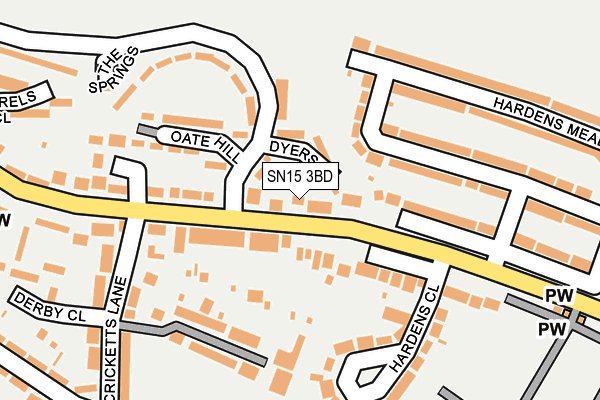 SN15 3BD map - OS OpenMap – Local (Ordnance Survey)