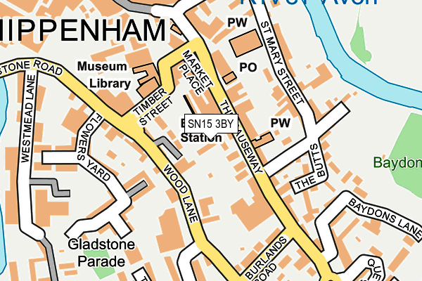SN15 3BY map - OS OpenMap – Local (Ordnance Survey)