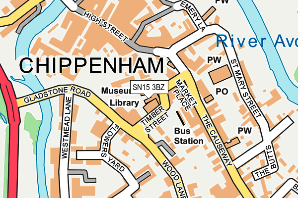 SN15 3BZ map - OS OpenMap – Local (Ordnance Survey)