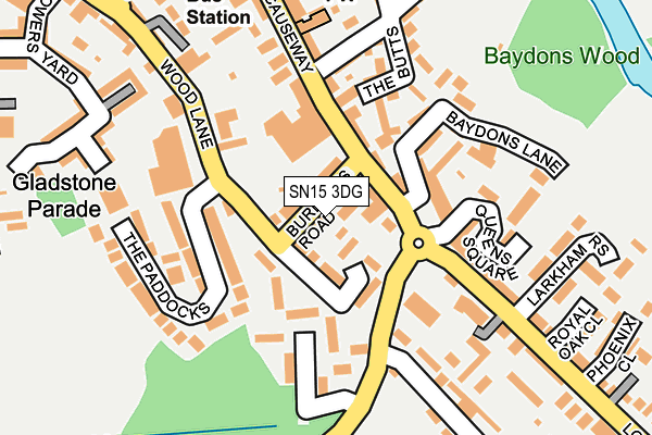 SN15 3DG map - OS OpenMap – Local (Ordnance Survey)