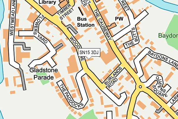 SN15 3DJ map - OS OpenMap – Local (Ordnance Survey)