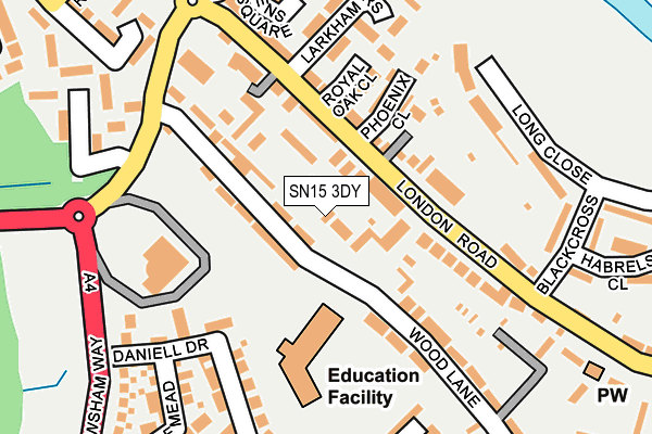 SN15 3DY map - OS OpenMap – Local (Ordnance Survey)