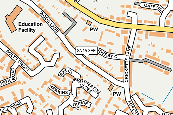 SN15 3EE map - OS OpenMap – Local (Ordnance Survey)