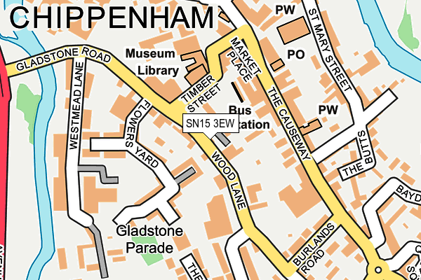 SN15 3EW map - OS OpenMap – Local (Ordnance Survey)