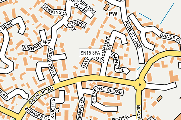 SN15 3FA map - OS OpenMap – Local (Ordnance Survey)