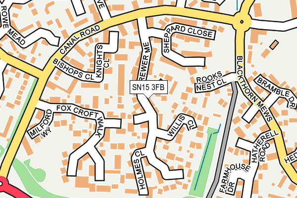 SN15 3FB map - OS OpenMap – Local (Ordnance Survey)